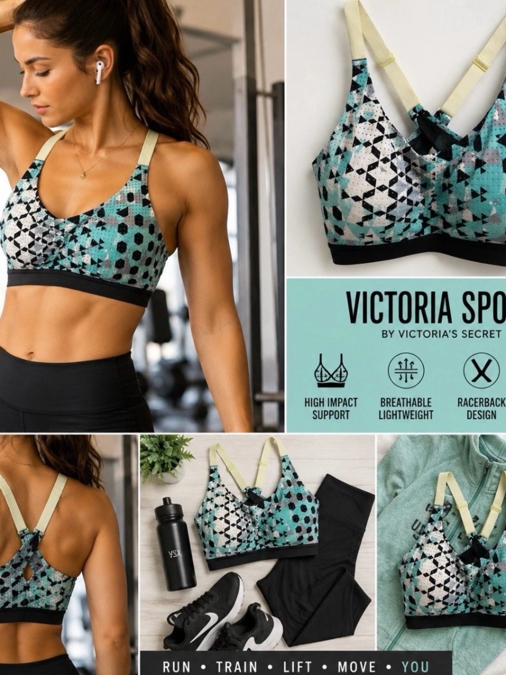 Victoria’s Secret Sport Bra 34C Racerback Adjustable Active High Impact